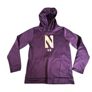 Northwestern Wildcats Hoodie Youth Large Purple Under Armour YLG Fleece